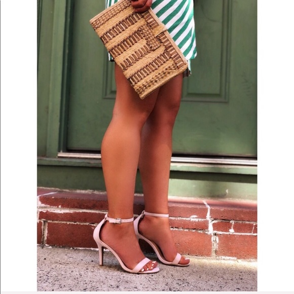 🆕Lennon Nude Vegan Suede Thin Ankle Strap Heels - Picture 2 of 8